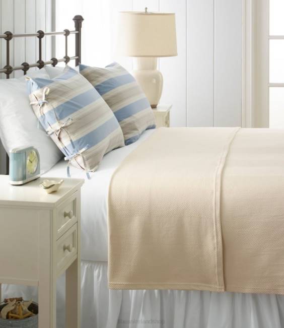 LLBean Organic Cotton Blanket Unisex J46J6823 Bedding Frost Gray