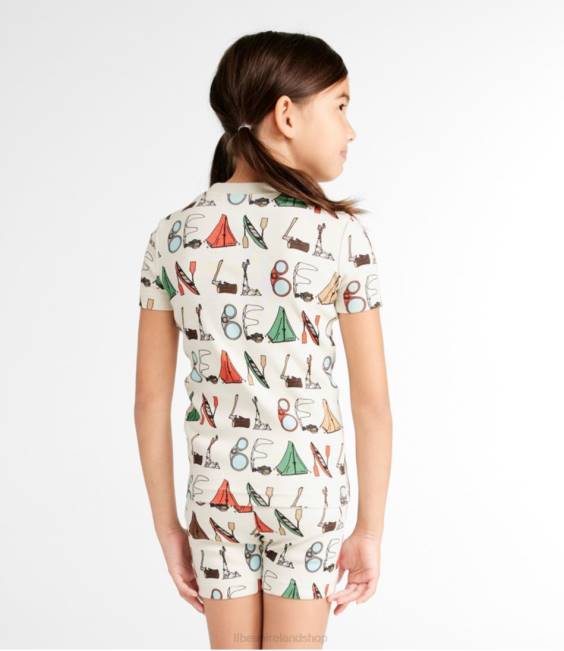 LLBean Organic Cotton Fitted Pajamas Kids J46J3299 Clothing Foggy Blue Clouds