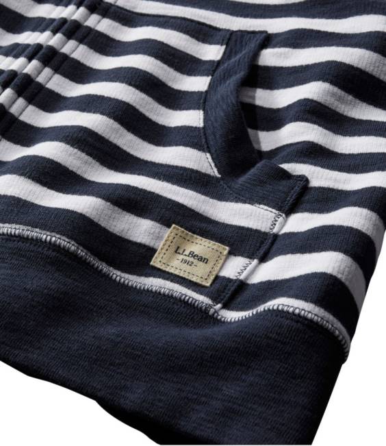 LLBean Organic Cotton Hooded Sweatshirt Women J46J432 Clothing Classic Navy Stripe