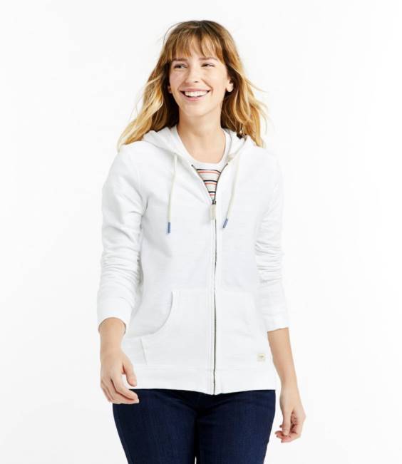 LLBean Organic Cotton Hooded Sweatshirt Women J46J55 Clothing Rustic Blue