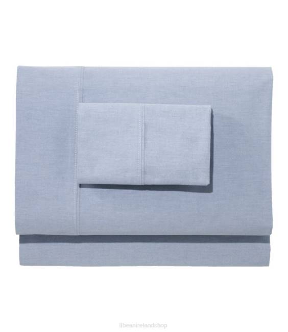 LLBean Organic Cotton Percale Sheet Collection Unisex J46J2603 Bedding Chambray Blue
