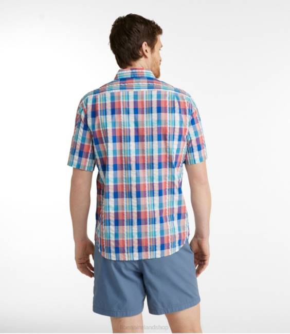 LLBean Organic Cotton Seersucker Shirt Men J46J210 Clothing Pale Turquoise