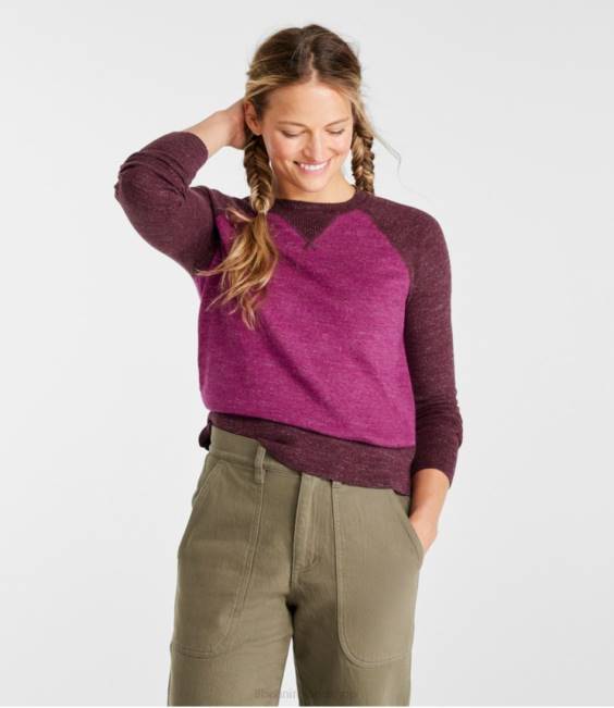 LLBean Organic Cotton Slub Sweater Women J46J3034 Clothing Dusty Olive