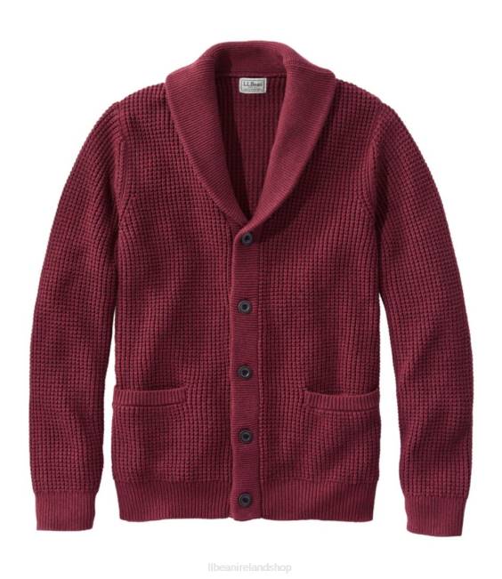 LLBean Organic Cotton Sweater Men J46J5998 Clothing Red Wine