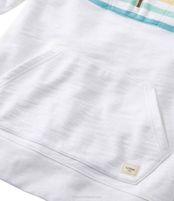 LLBean Organic Cotton Sweatshirt Women J46J378 Clothing White Placed Stripe