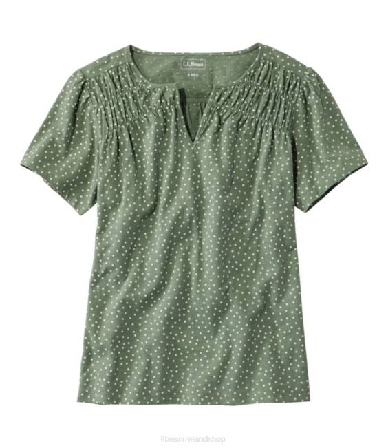 LLBean Organic Cotton Tee Women J46J5692 Clothing Bay Leaf Dot