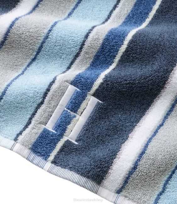 LLBean Organic Cotton Towel Stripe Unisex J46J4458 Bath Rustic Blue