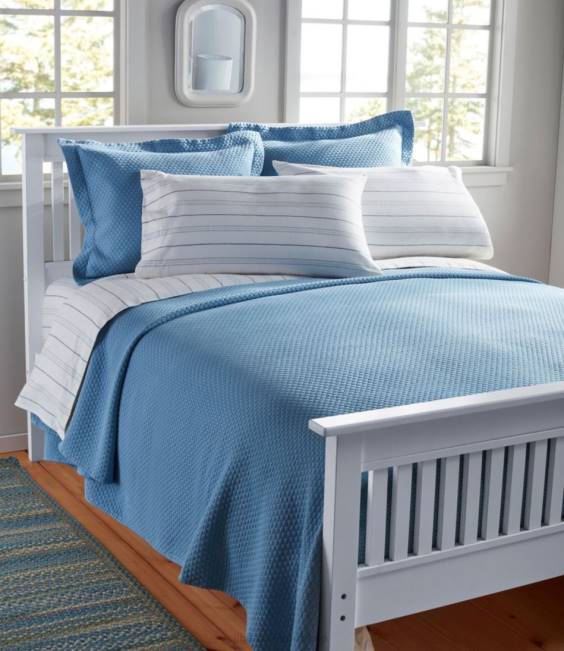 LLBean Organic Flannel Sheet Collection Stripe Unisex J46J2774 Bedding Sea Salt