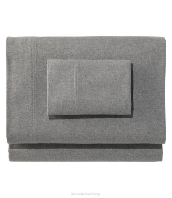 LLBean Organic Flannel Sheet Collection Unisex J46J4481 Bedding Gray Heather