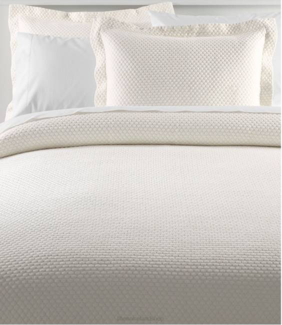 LLBean Organic Honeycomb Matelasse Coverlet Unisex J46J2620 Bedding Sea Salt