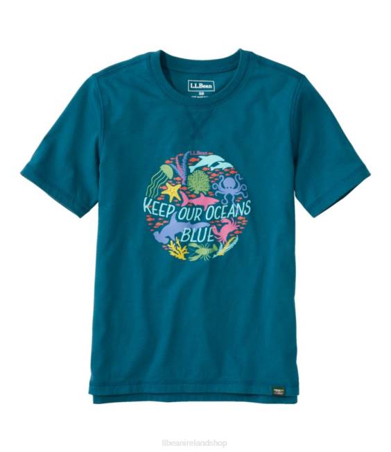 LLBean Organic Short-Sleeve Tee Kids J46J5903 Clothing Deep Turquoise Oceans