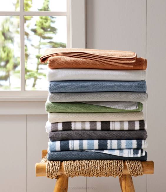 LLBean Organic Textured Cotton Towel Set Unisex J46J6320 Bath Antique Pine