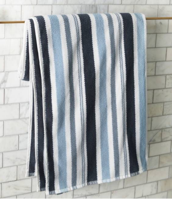 LLBean Organic Textured Cotton Towel Stripe Unisex J46J4445 Bath Feldspar