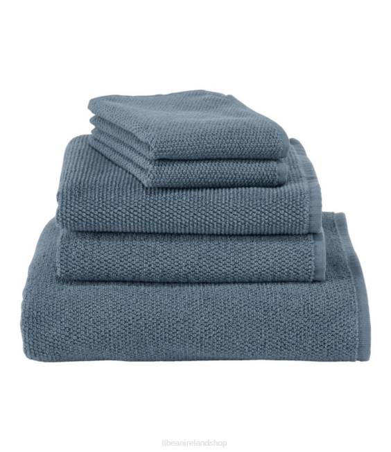LLBean Organic Textured Cotton Towel Unisex J46J2465 Bath Slate Blue