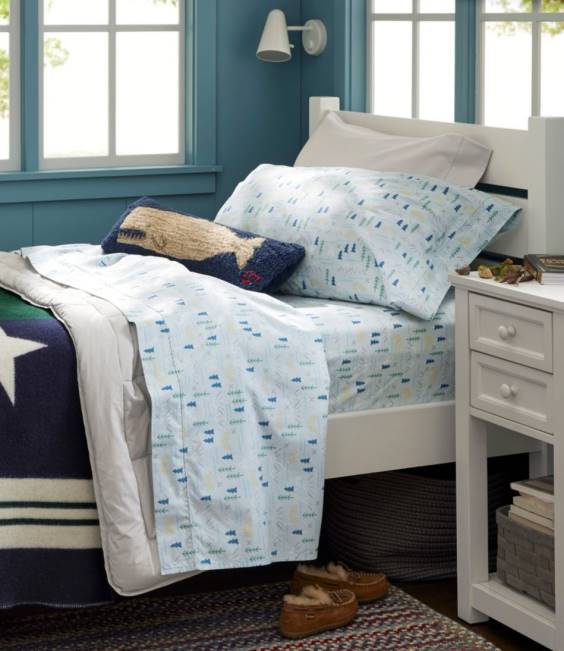 LLBean Outdoors Percale Sheet Set Unisex J46J2636 Bedding Pale Blue