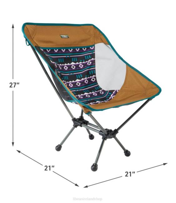 LLBean PackLite Chair Print Unisex J46J1686 Camping Furniture Saddle/Black Mountain Classic