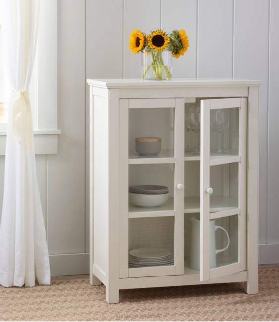 LLBean Painted Farmhouse Cabinet Unisex J46J2861 Indoor Furniture Paperwhite
