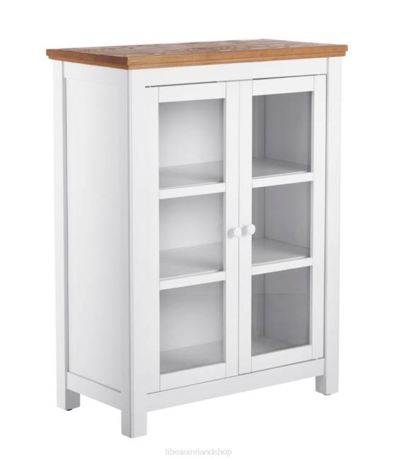 LLBean Painted Farmhouse Cabinet Wood Top Unisex J46J2896 Indoor Furniture Paperwhite