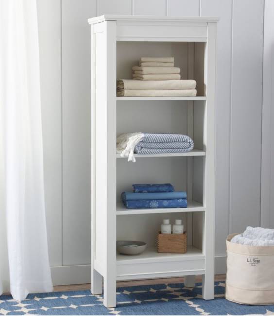 LLBean Painted Farmhouse Four-Shelf Bookcase Unisex J46J2867 Indoor Furniture Paperwhite