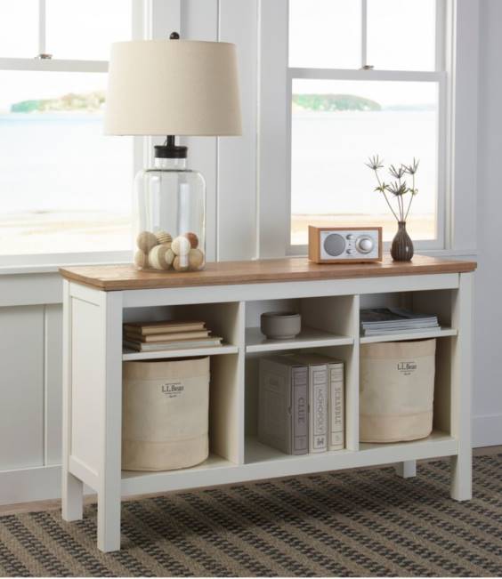 LLBean Painted Farmhouse Storage Console Wood Top Unisex J46J2874 Indoor Furniture Paperwhite