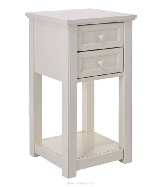 LLBean Painted Farmhouse Two-Drawer Side Table Unisex J46J2846 Indoor Furniture Ivory