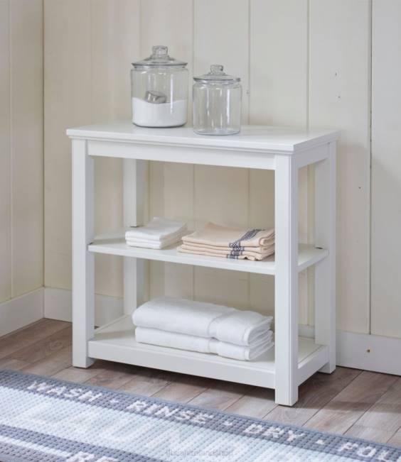 LLBean Painted Farmhouse Two-Shelf Console Unisex J46J2872 Indoor Furniture Paperwhite