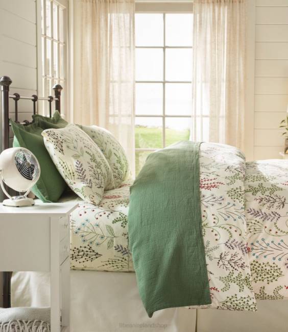 LLBean Percale Sheet Collection Unisex J46J2457 Bedding Botanical Floral