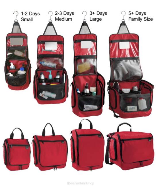 LLBean Personal Organizer Toiletry Bag Family Size Unisex J46J6230 Accessories Red