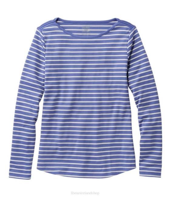 LLBean Pima Cotton Shaped Tee Women J46J6408 Clothing Larkspur/Sailcloth