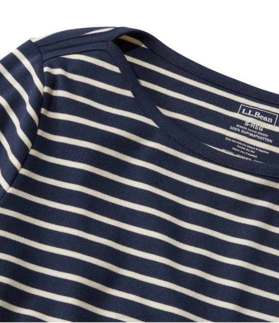 LLBean Pima Cotton Shaped Tee Women J46J6408 Clothing Larkspur/Sailcloth