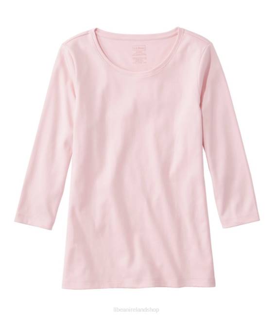 LLBean Pima Cotton Shaped Tee Women J46J7 Clothing Pale Rose