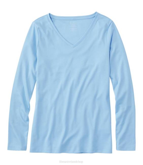LLBean Pima Cotton Shaped V-Neck Women J46J5702 Clothing Lake