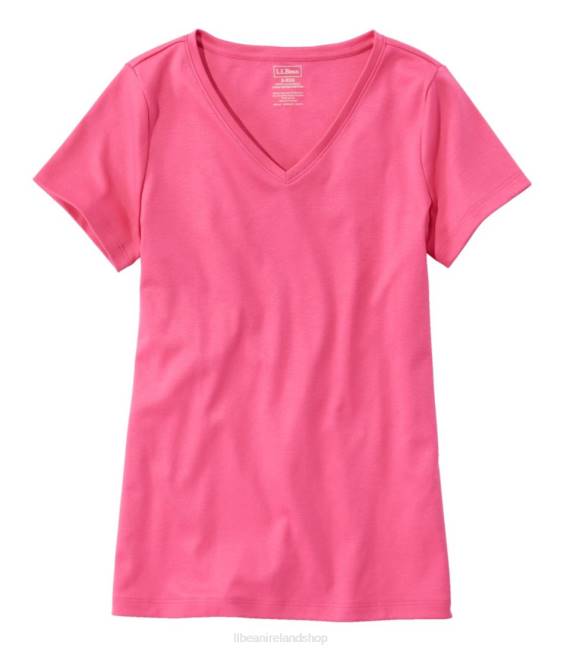 LLBean Pima Cotton Shaped V-Neck Women J46J6391 Clothing Azalea