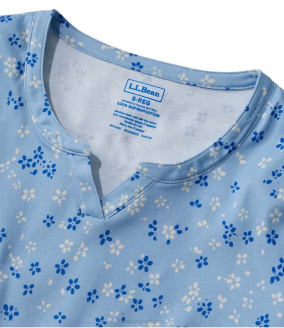 LLBean Pima Cotton Tee Women J46J3500 Clothing Sea Salt Paisley