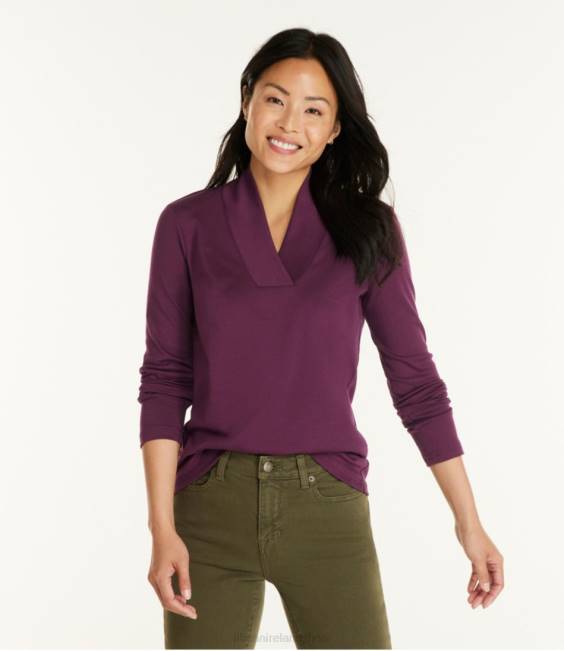 LLBean Pima Cotton Tee Women J46J4652 Clothing Capri Blue