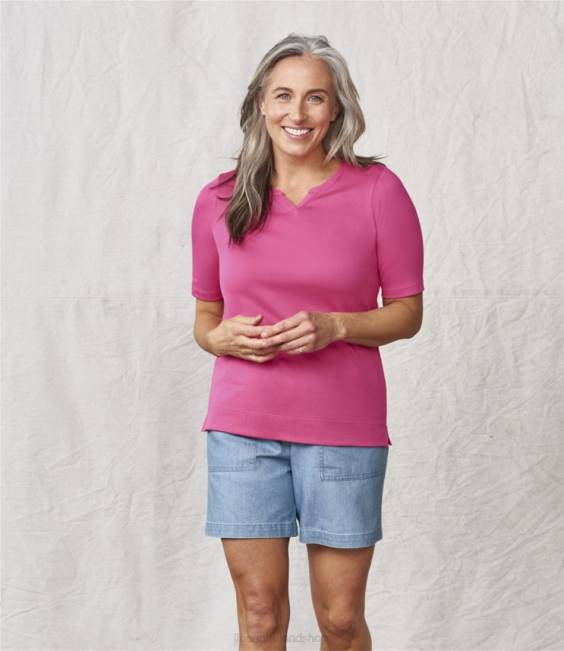 LLBean Pima Cotton Tee Women J46J5715 Clothing Raven Blue