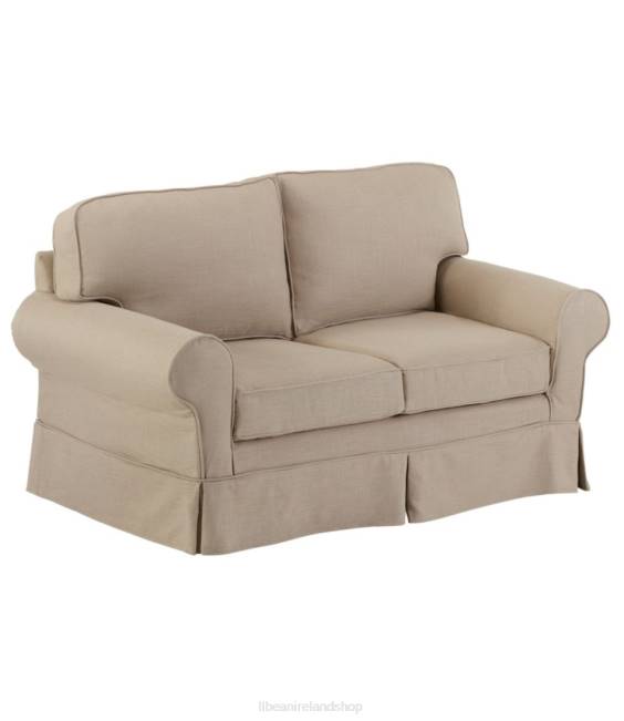 LLBean Pine Point Slipcovered Love Seat Performance Linen Unisex J46J2911 Indoor Furniture Khaki