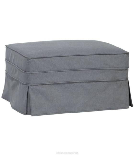 LLBean Pine Point Slipcovered Ottoman Unisex J46J4546 Indoor Furniture Chambray