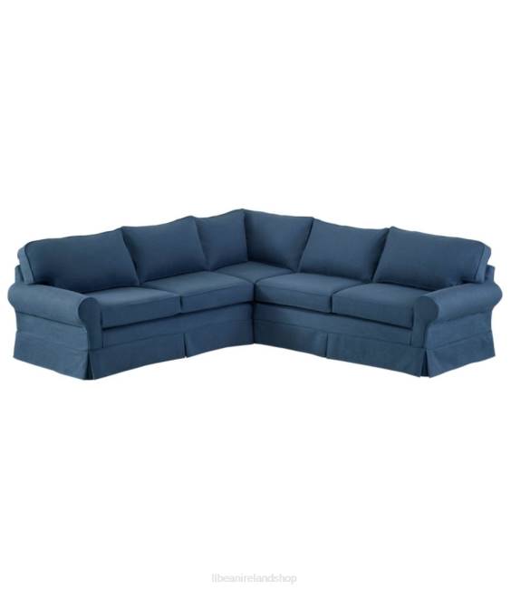 LLBean Pine Point Slipcovered Sectional Performance Linen Unisex J46J4551 Indoor Furniture Blue
