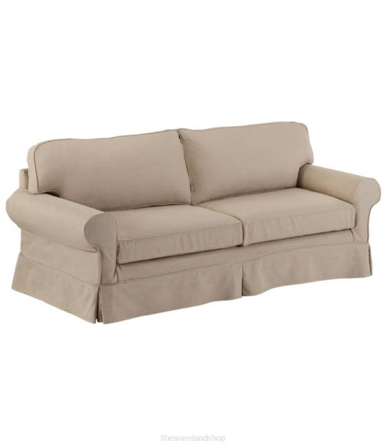 LLBean Pine Point Slipcovered Sofa Performance Linen Unisex J46J2910 Indoor Furniture Khaki