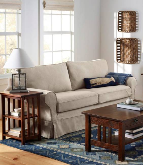LLBean Pine Point Slipcovered Sofa Unisex J46J4543 Indoor Furniture Chambray