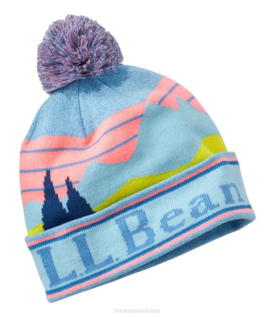 LLBean Pom Hat Kids J46J5971 Clothing Pale Turquoise Reflective
