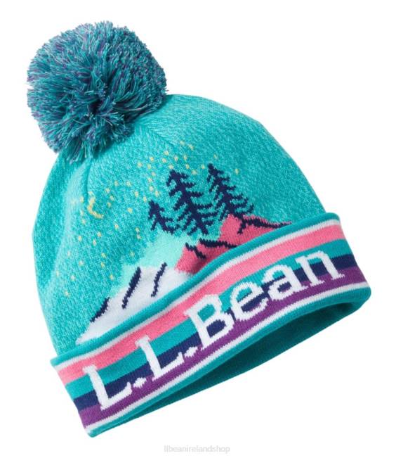 LLBean Pom Hat Kids J46J666 Clothing Bright Teal