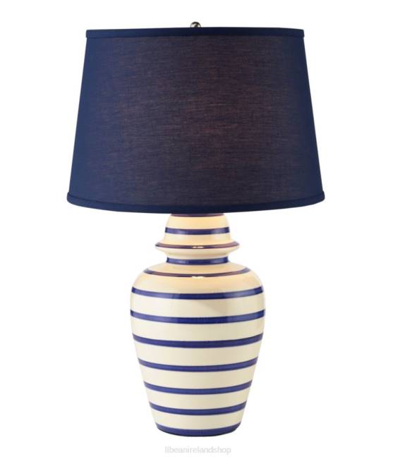 LLBean Portland Ceramic Lamp Stripe Unisex J46J2792 Home Decor Indigo