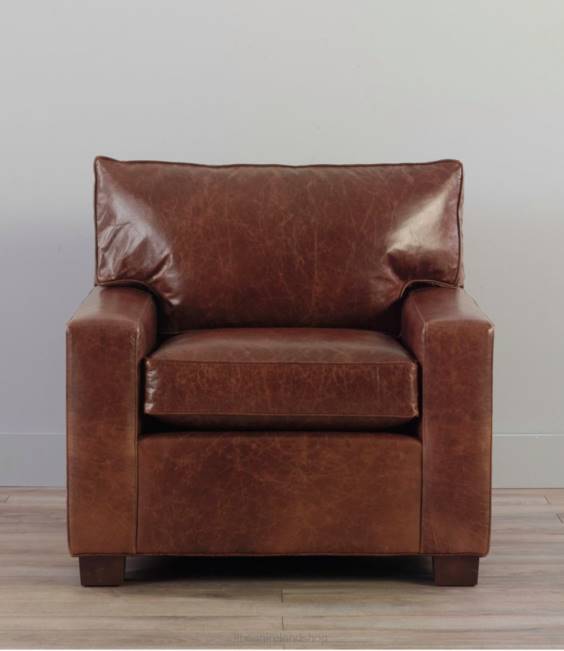 LLBean Portland Leather Chair Unisex J46J2912 Indoor Furniture Chestnut Brown