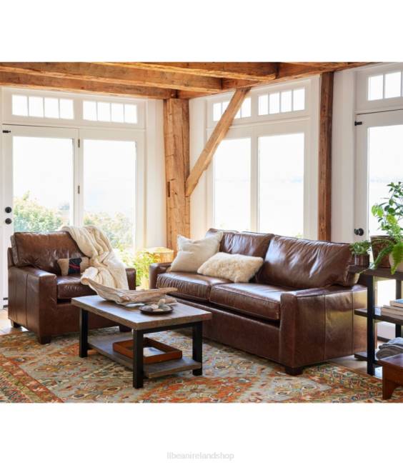 LLBean Portland Leather Sofa Unisex J46J2901 Indoor Furniture Chestnut Brown