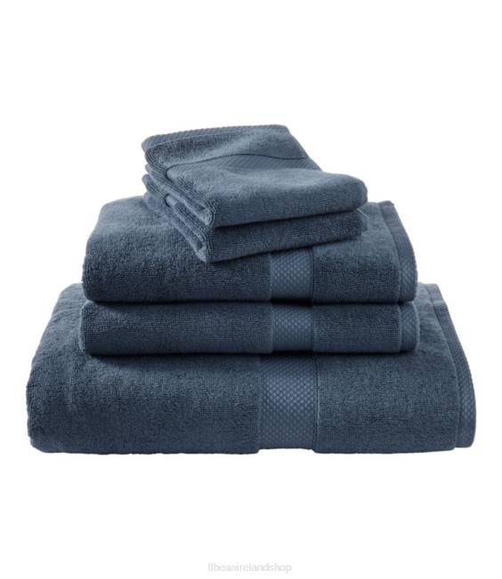 LLBean Premium Cotton Towel Set Unisex J46J2600 Bath Slate Blue