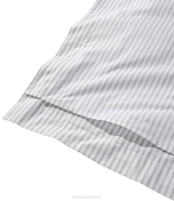 LLBean Premium Egyptian Percale Comforter Cover Collection Stripe Unisex J46J2641 Bedding Mid-Blue