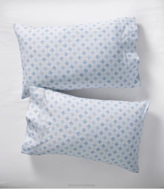 LLBean Premium Egyptian Percale Sheet Collection Print Unisex J46J2678 Bedding Soft Blue