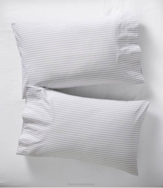 LLBean Premium Egyptian Percale Sheet Collection Stripe Unisex J46J4361 Bedding Soft Gray